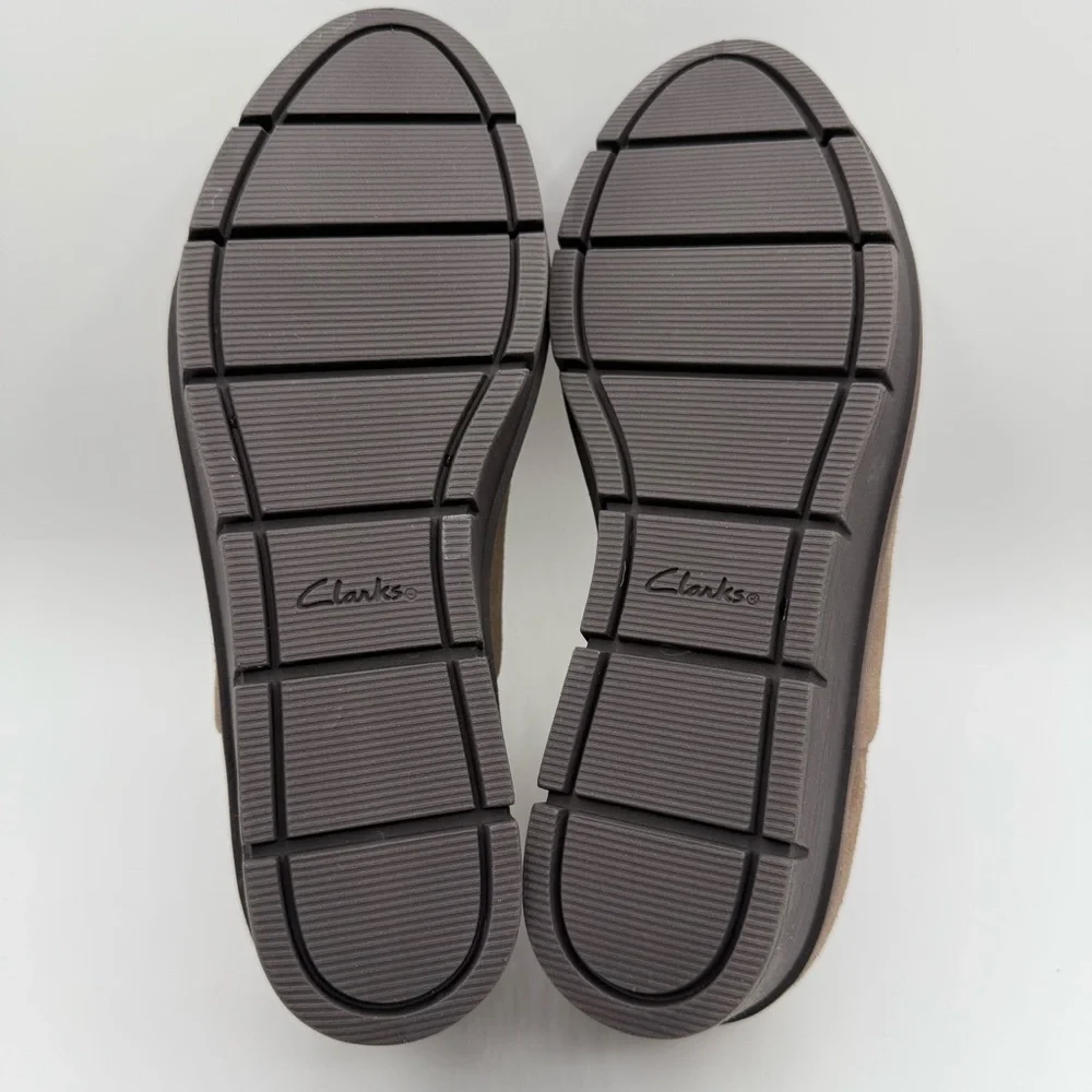 Clarks Airabell Sky Suede Slip On Loafers Pebble Taupe 9W Wide